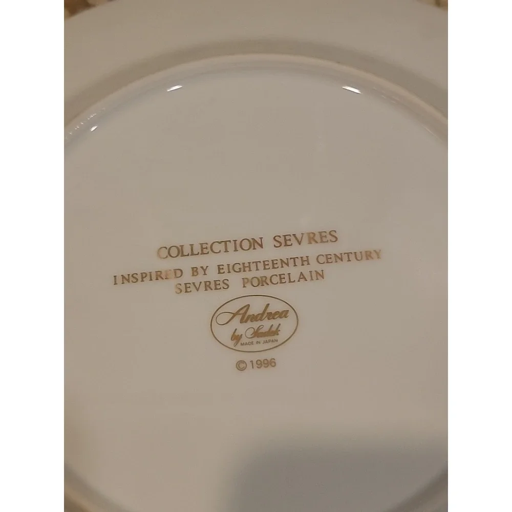 Andrea by Sadek COLLECTION SEVRES Floral Gold Gilded Salad Plate EXCELLENT 1996